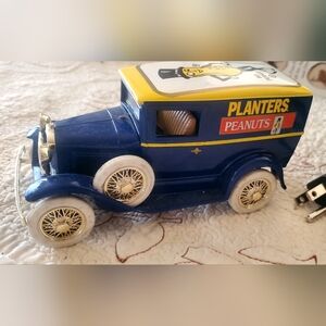Blue and White Vintage-Style Toy Truck